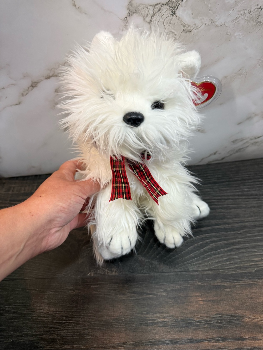 VTG 2001 Ty Classic MACDOUGAL White Westie Scottie Dog Plush 12"